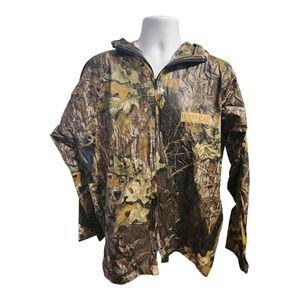 Outdoor Life Men's Large Rain Jacket Mossy‎ Oak Breakup Camo Waterproof Hooded